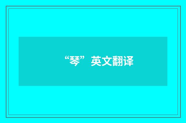 “琴”英文翻译