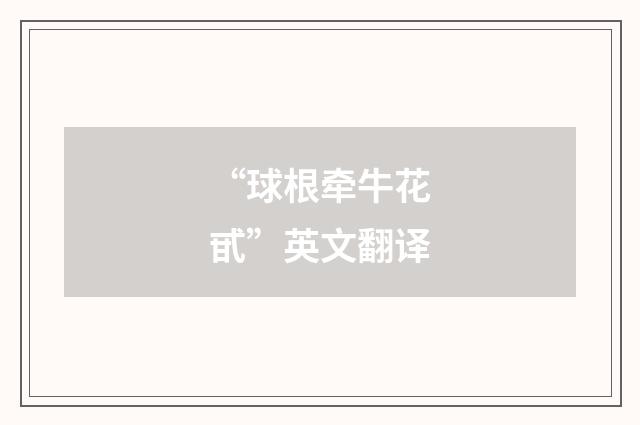 “球根牵牛花甙”英文翻译