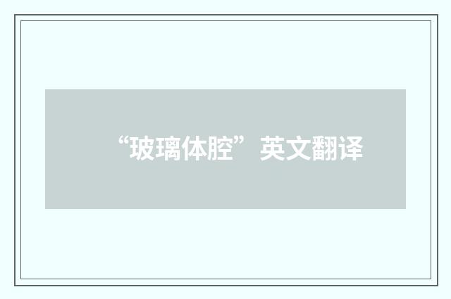“玻璃体腔”英文翻译