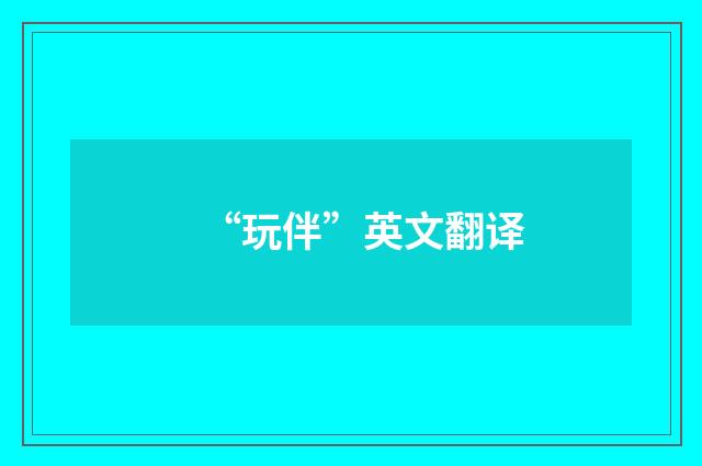 “玩伴”英文翻译