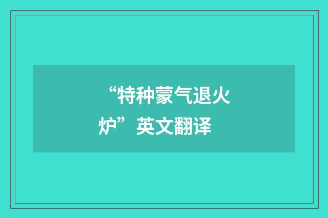 “特种蒙气退火炉”英文翻译