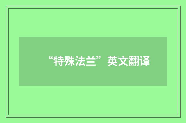 “特殊法兰”英文翻译