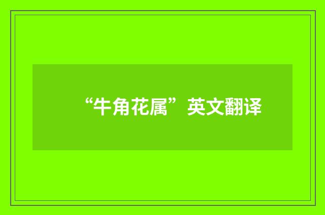 “牛角花属”英文翻译