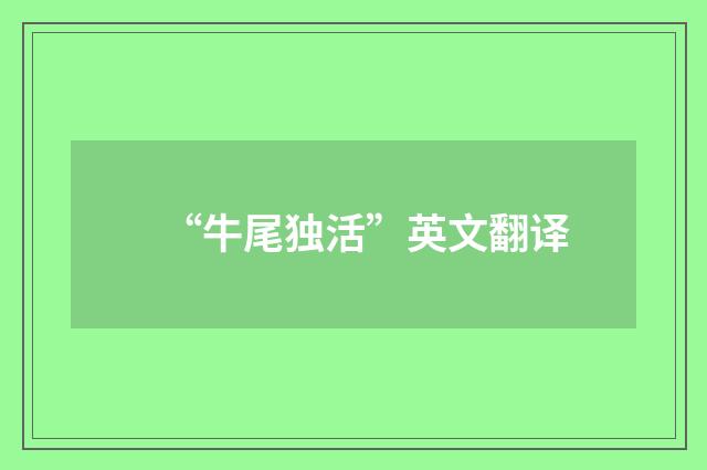 “牛尾独活”英文翻译