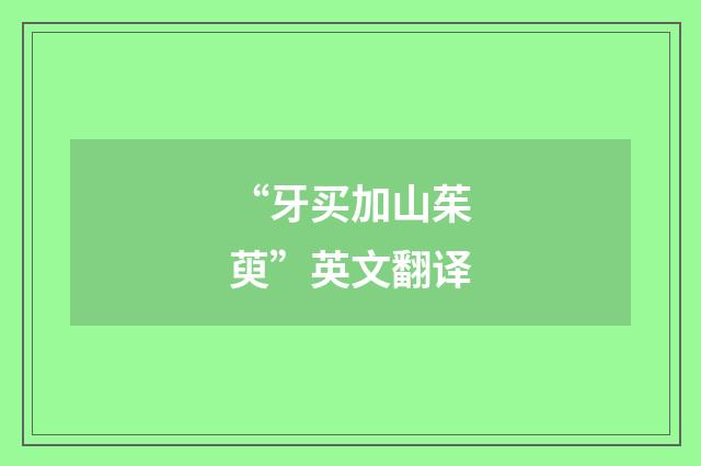 “牙买加山茱萸”英文翻译