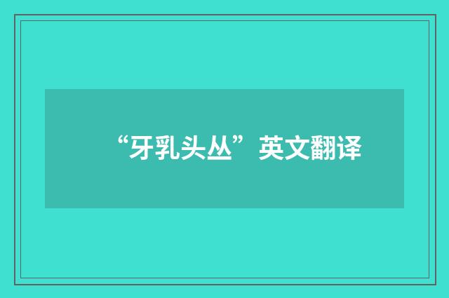 “牙乳头丛”英文翻译