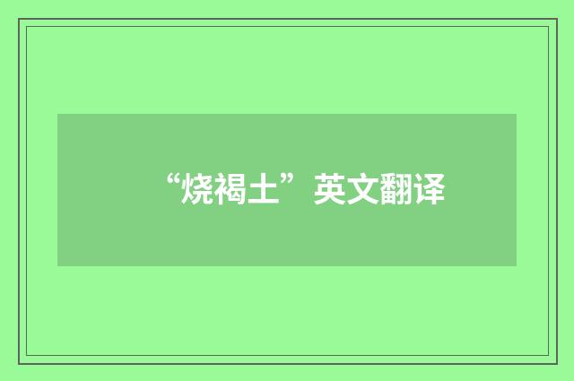 “烧褐土”英文翻译