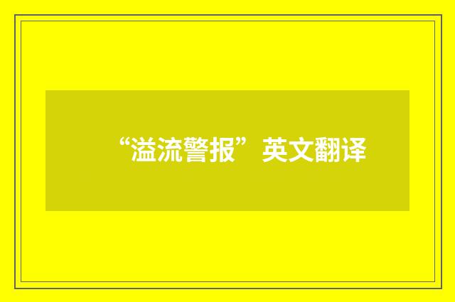 “溢流警报”英文翻译