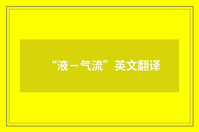 “液－气流”英文翻译