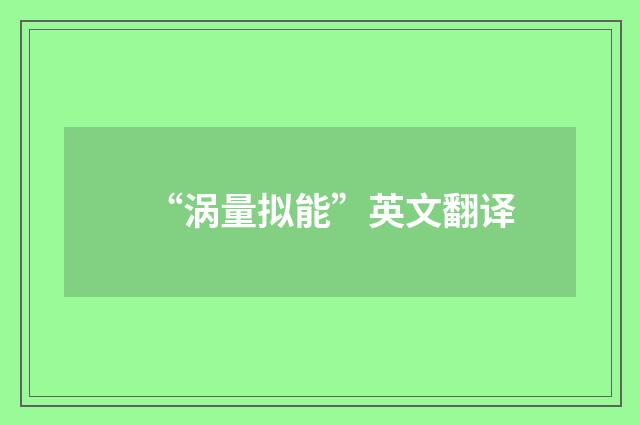 “涡量拟能”英文翻译