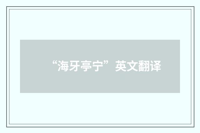 “海牙亭宁”英文翻译