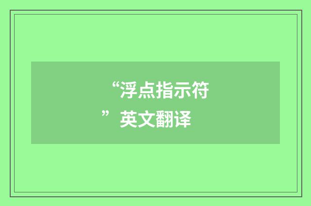 “浮点指示符”英文翻译