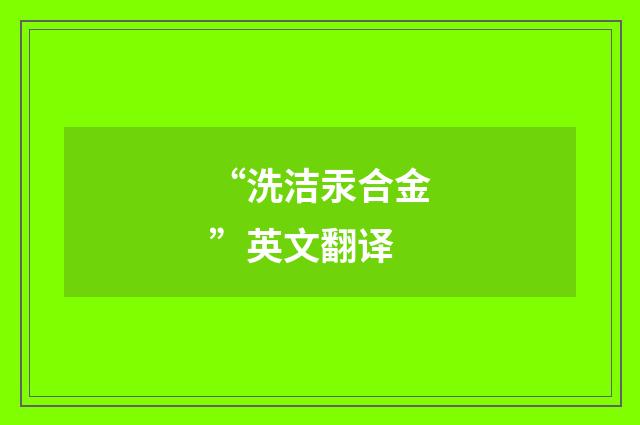 “洗洁汞合金”英文翻译