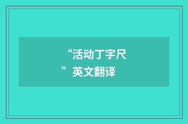 “活动丁字尺”英文翻译