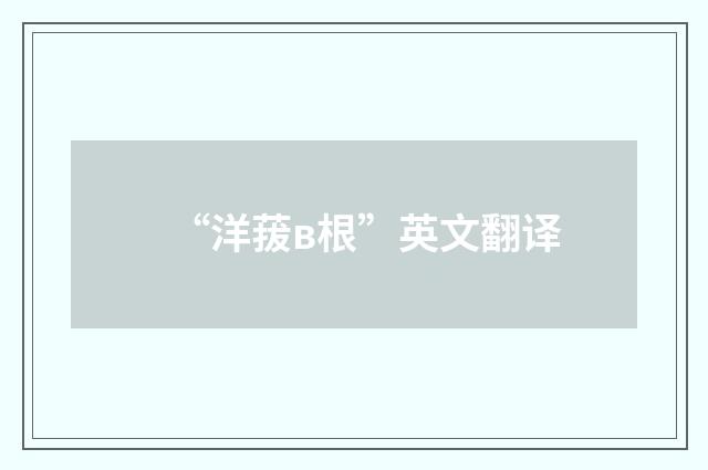 “洋菝в根”英文翻译