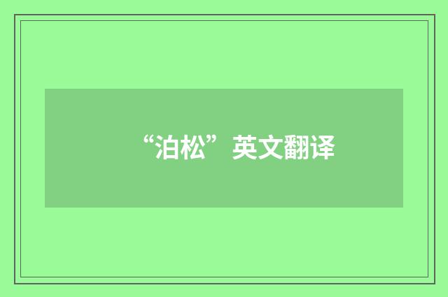 “泊松”英文翻译