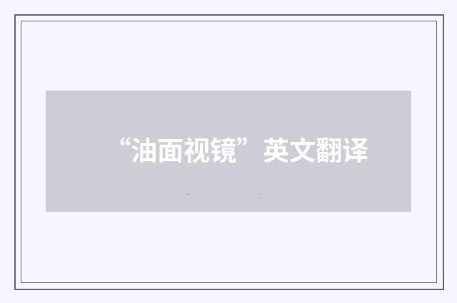 “油面视镜”英文翻译