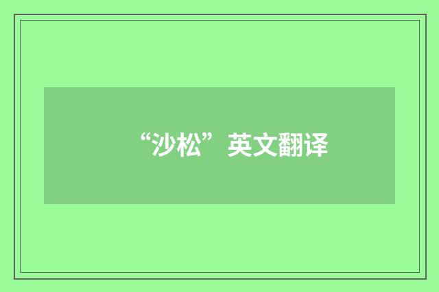 “沙松”英文翻译