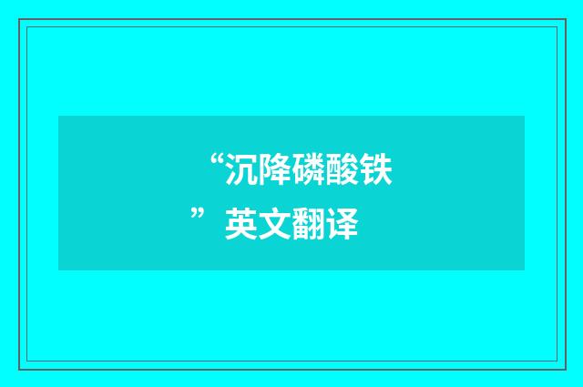 “沉降磷酸铁”英文翻译