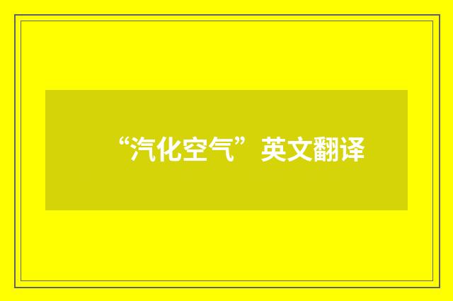 “汽化空气”英文翻译