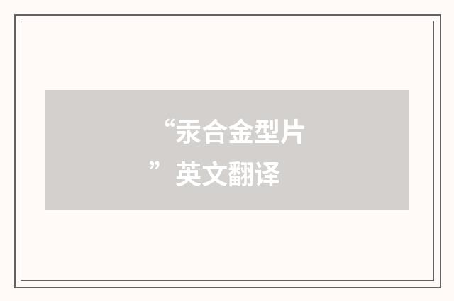 “汞合金型片”英文翻译