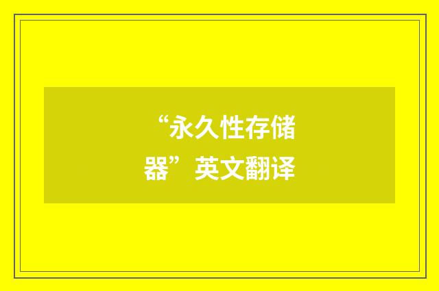 “永久性存储器”英文翻译