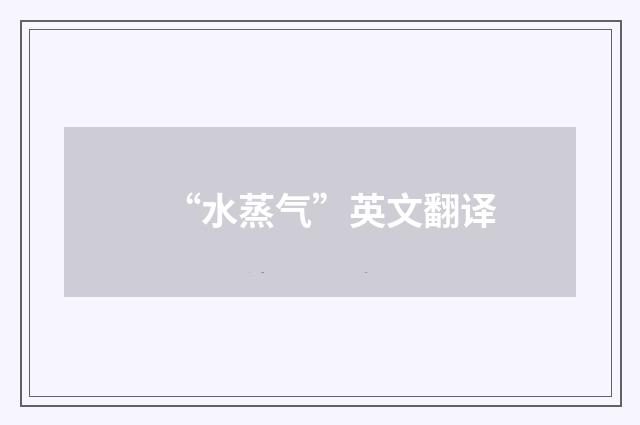 “水蒸气”英文翻译