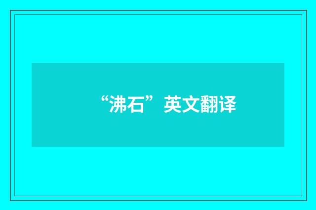 “沸石”英文翻译