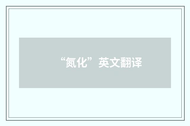 “氮化”英文翻译