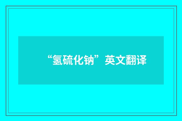 “氢硫化钠”英文翻译