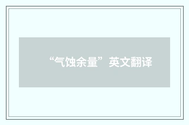 “气蚀余量”英文翻译