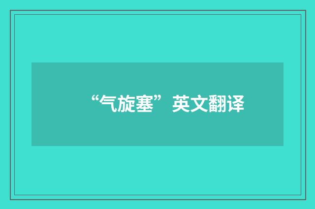 “气旋塞”英文翻译