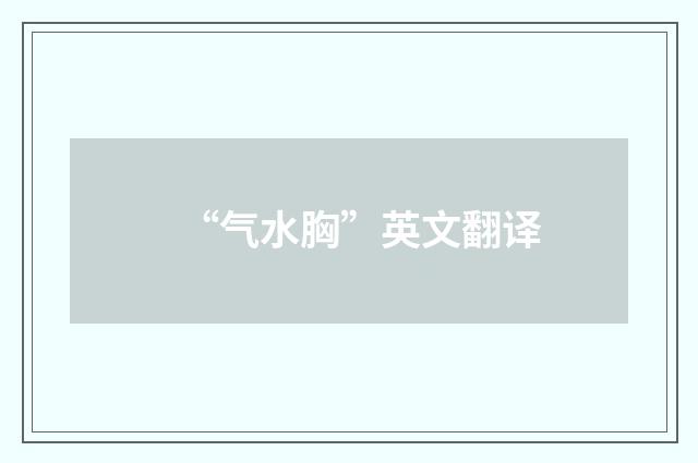 “气水胸”英文翻译