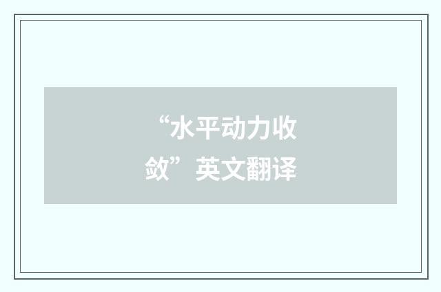 “水平动力收敛”英文翻译