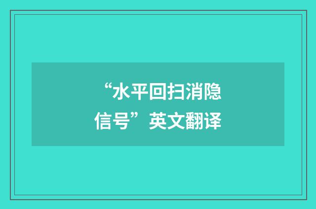 “水平回扫消隐信号”英文翻译