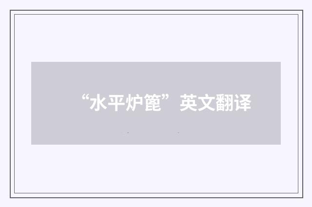 “水平炉篦”英文翻译