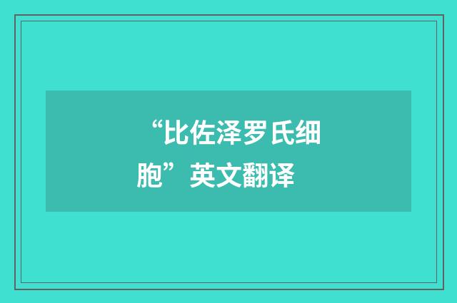 “比佐泽罗氏细胞”英文翻译