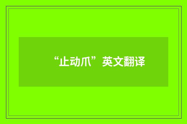 “止动爪”英文翻译