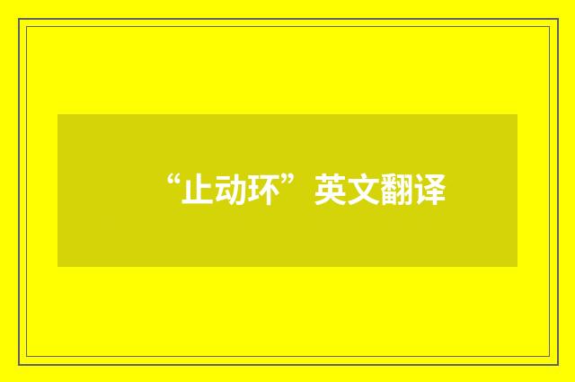 “止动环”英文翻译