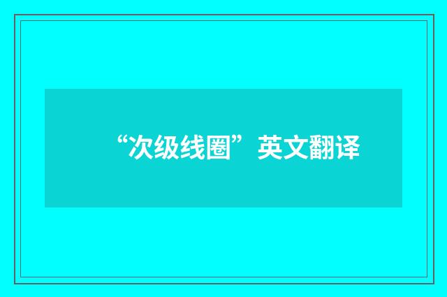 “次级线圈”英文翻译