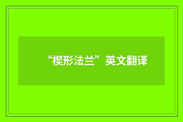 “楔形法兰”英文翻译