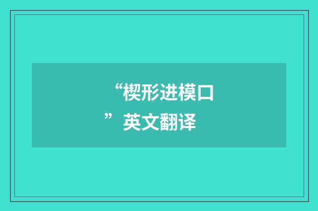 “楔形进模口”英文翻译