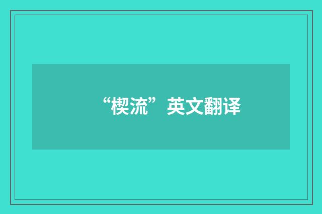“楔流”英文翻译