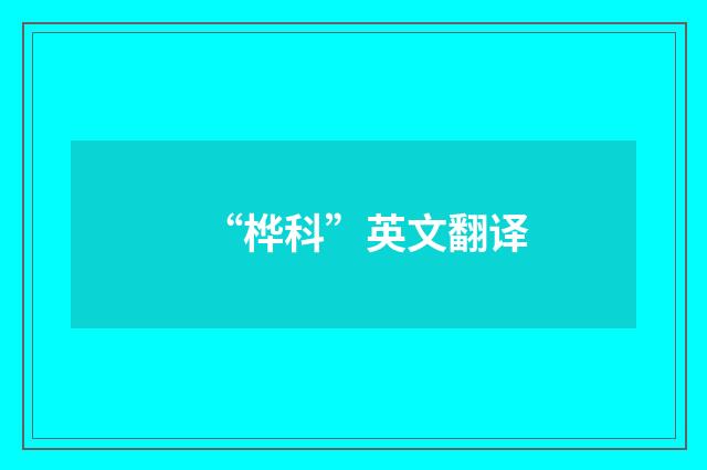 “桦科”英文翻译