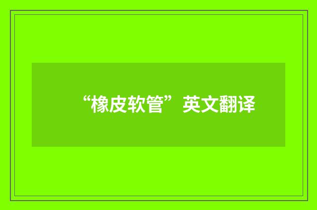 “橡皮软管”英文翻译
