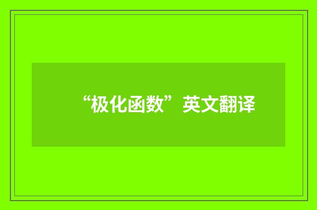 “极化函数”英文翻译
