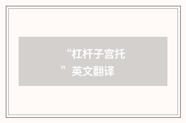“杠杆子宫托”英文翻译