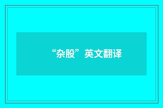 “杂股”英文翻译
