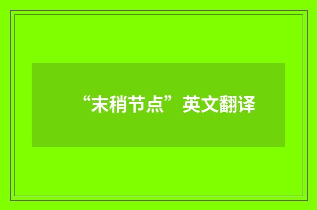 “末稍节点”英文翻译