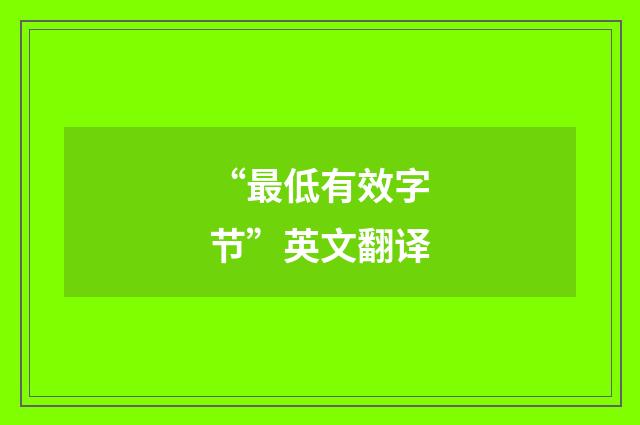 “最低有效字节”英文翻译